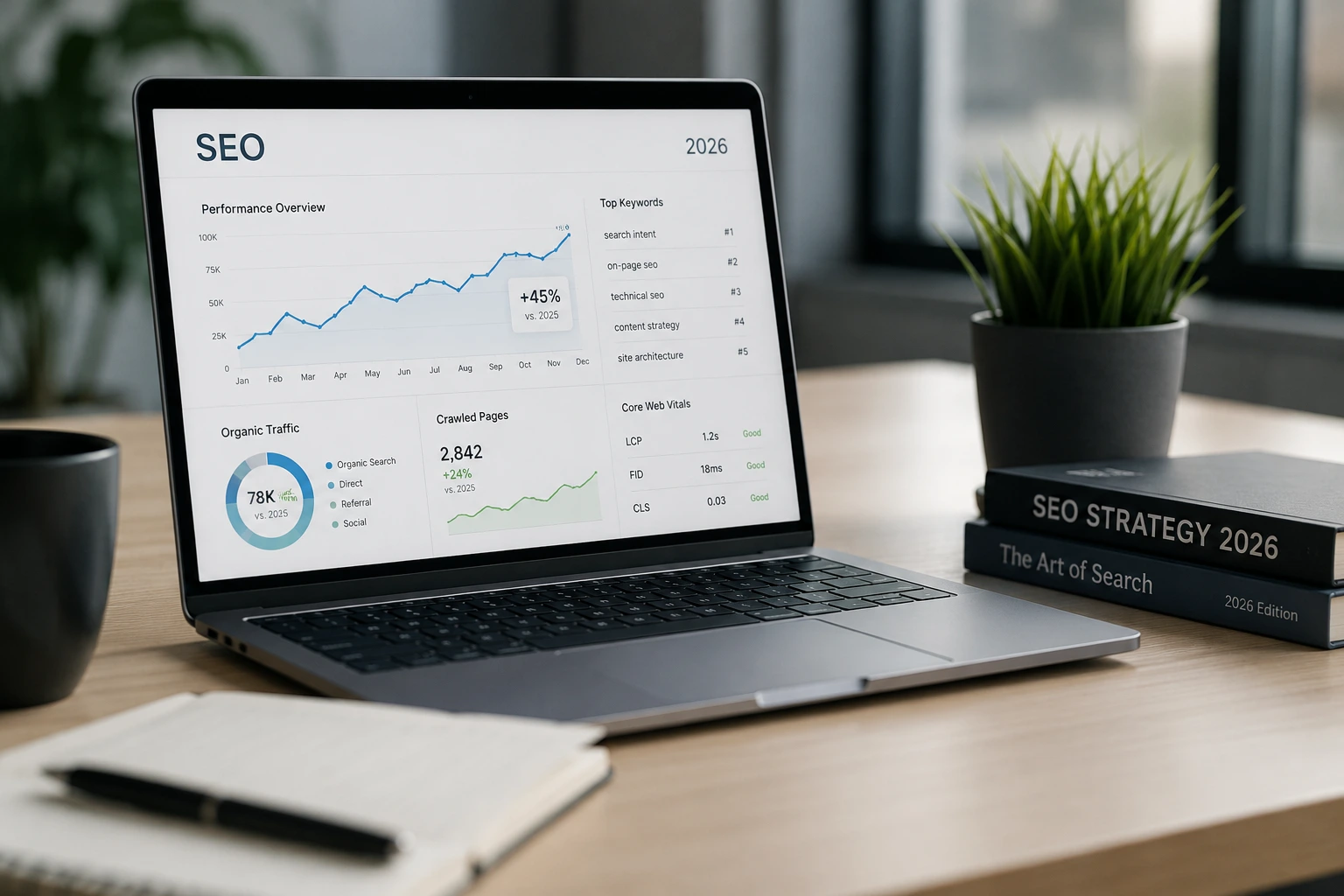 SEO strategy and search visibility workspace