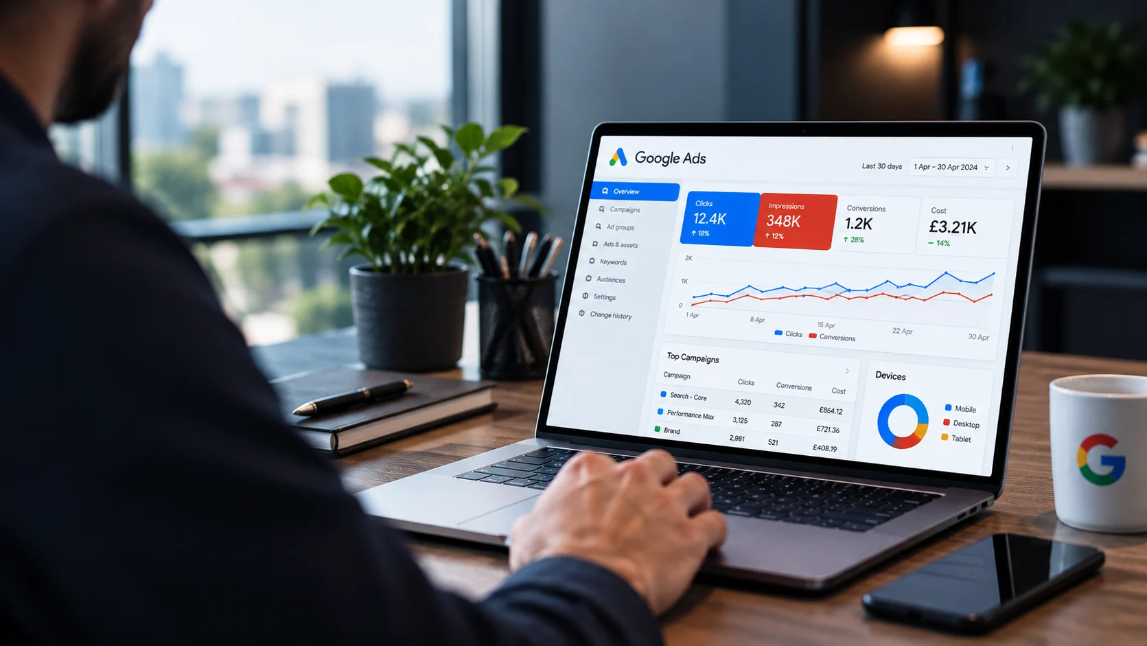 Google PPC consultant managing and improving Google advertising campaigns