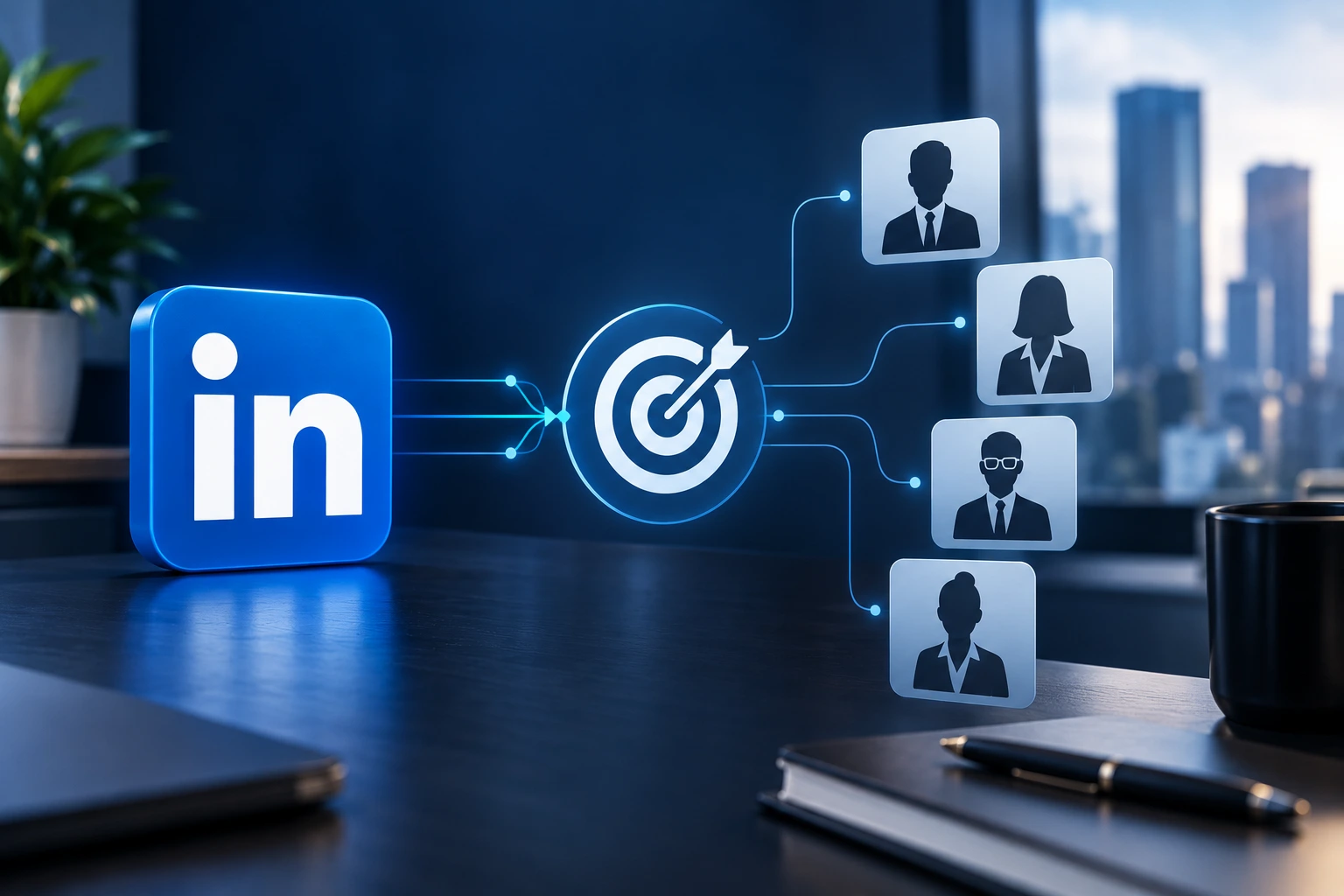 LinkedIn B2B audience targeting based on professional and company characteristics