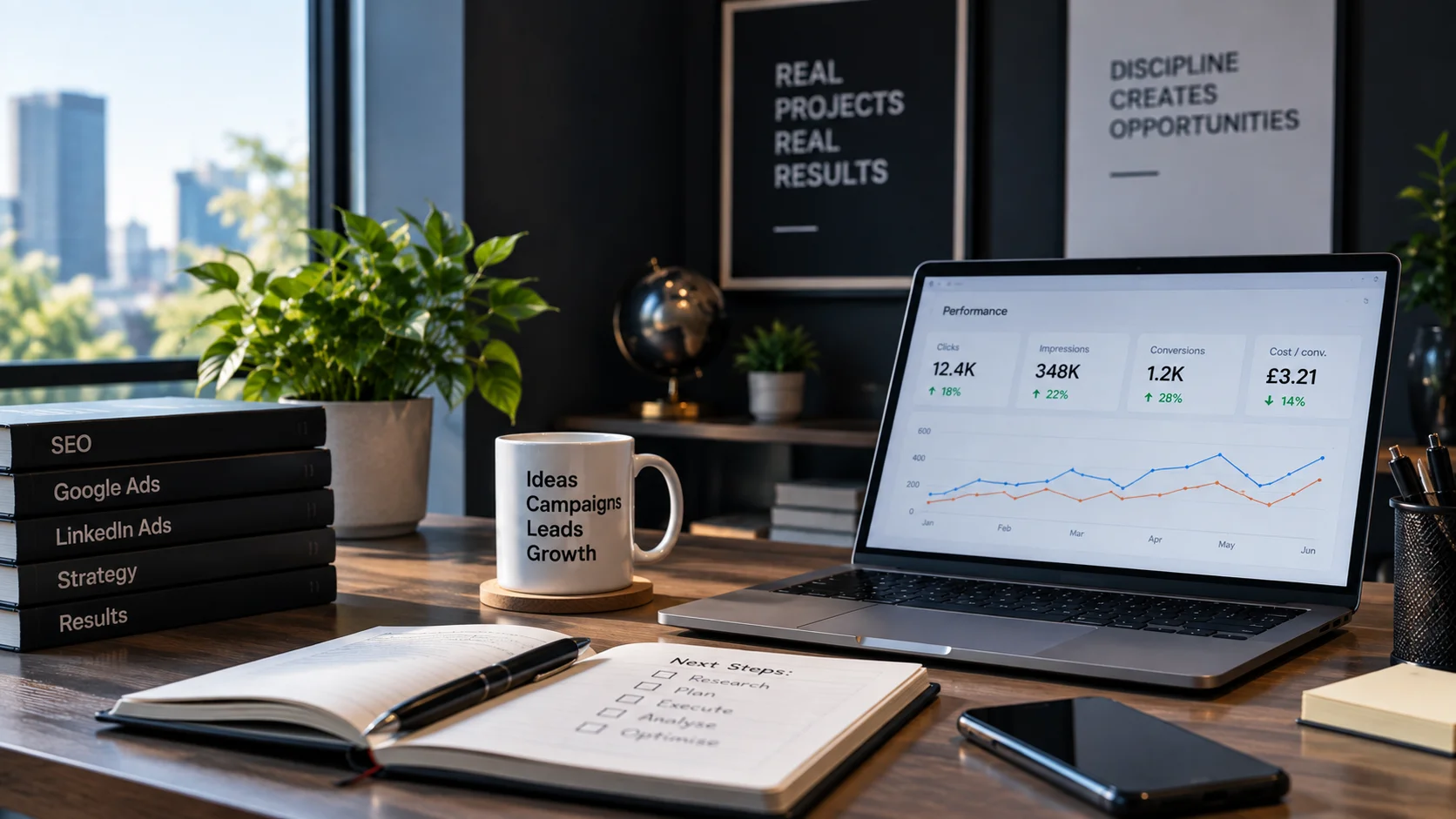 Digital marketing professional experience across SEO, paid media and performance analysis
